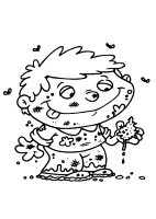 A coloring page of little monsters